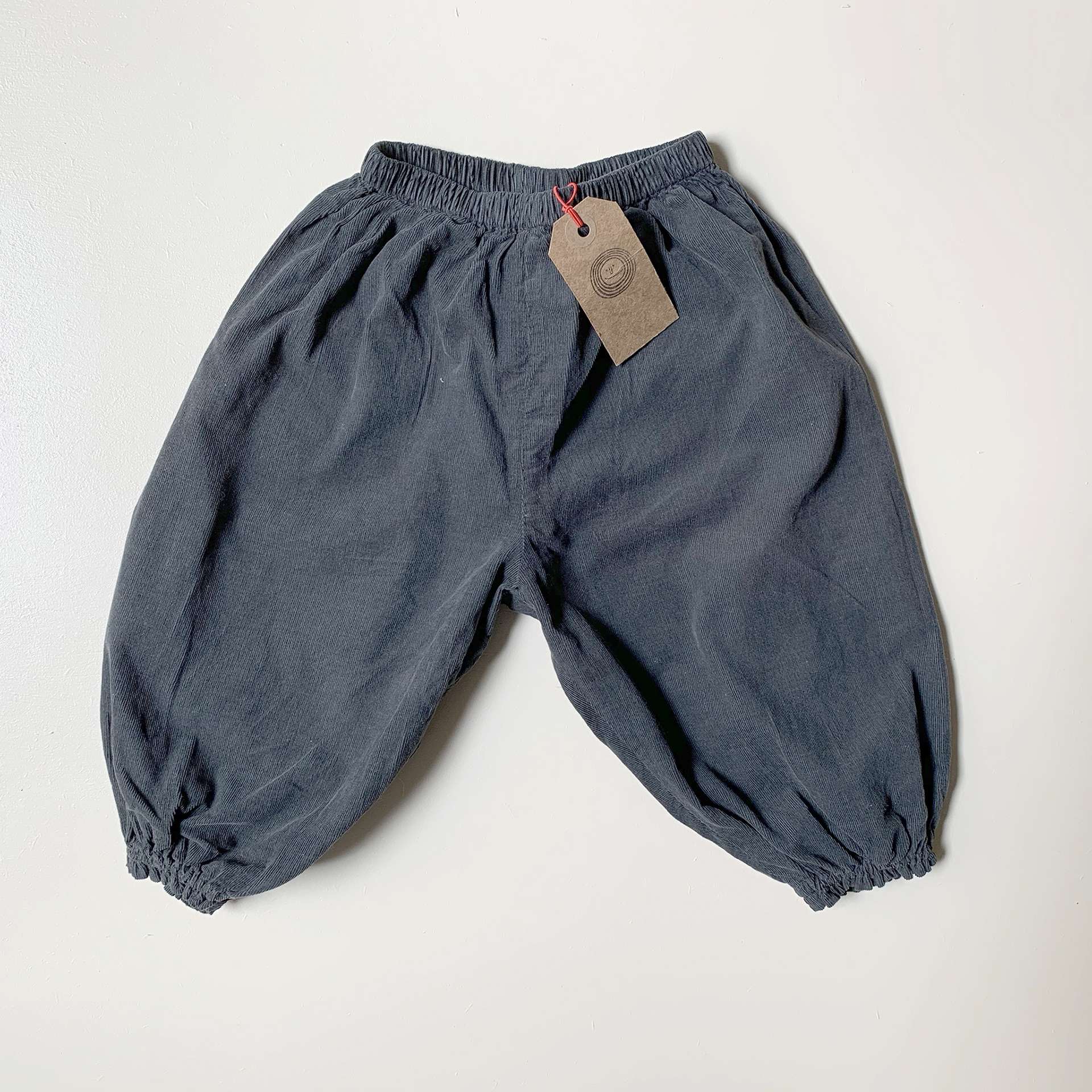 Pantaloni in stile sarouel in velluto grigio