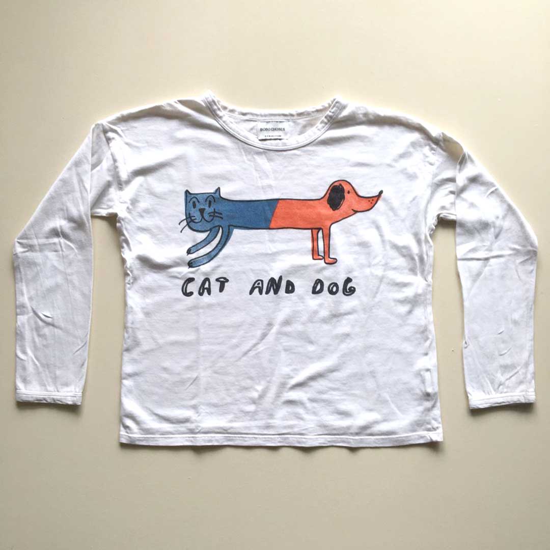 T-shirt cane-gatto maniche lunghe